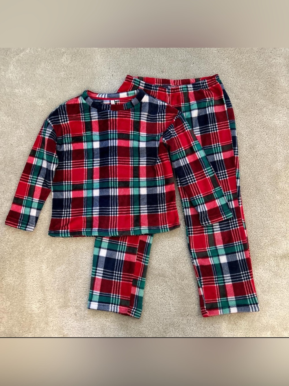 Red Plaid Fleece Pajama Set